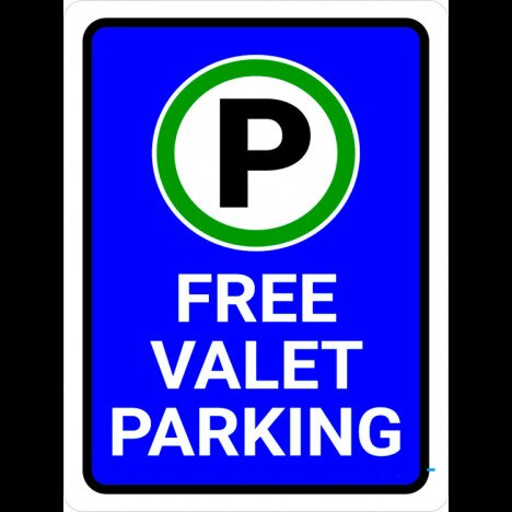 Free Valet Parking sign