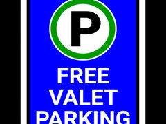 Free Valet Parking sign